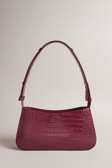 Buy Ted Baker Purple Stinny Croc Effect Baguette Bag from Next Sweden