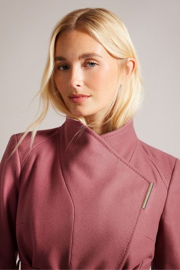 Ted baker top pink wrap coat