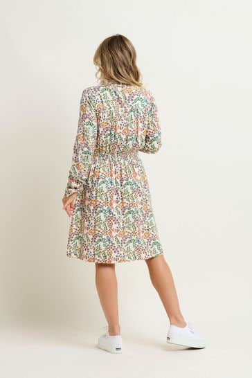 Cream floral wrap dress shop