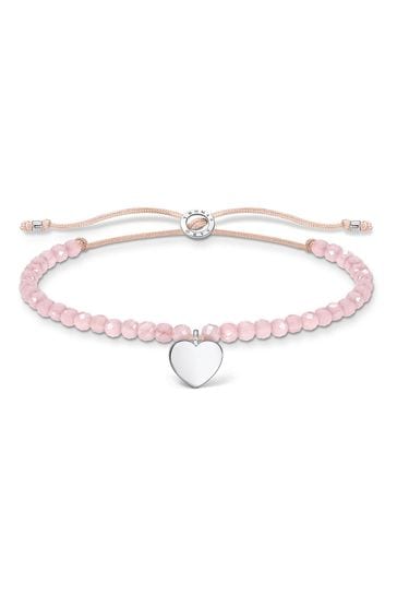 Thomas Sabo Pink Handcrafted Rose Quartz Bracelet