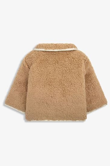 The Little Tailor Baby Natural Quilted Reversible Plush Lined Sherpa Fleece Jacket