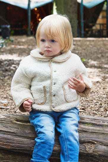 The Little Tailor Baby Quilted Reversible Plush Lined Sherpa Fleece Jacket