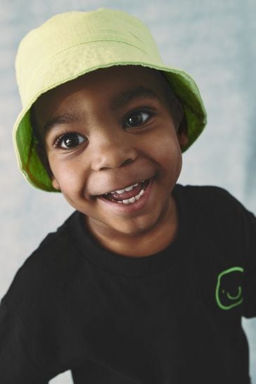 Lime Green Linen Blend Bucket Hat (3mths-16yrs)