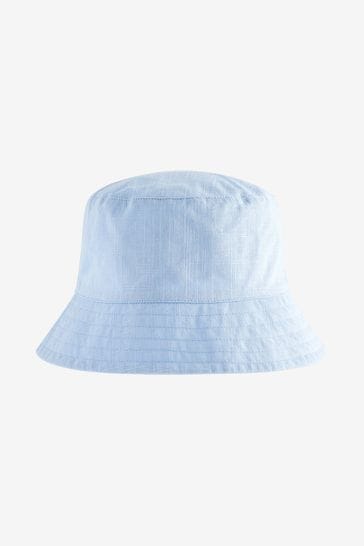 Light Blue Linen Blend Bucket Hat (3mths-16yrs)