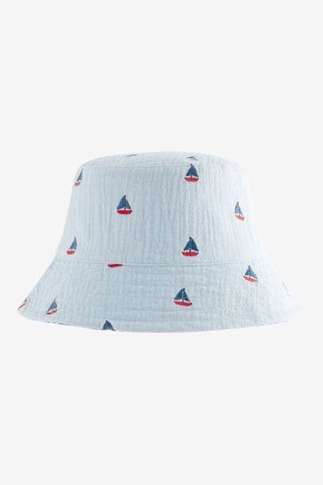 Blue Boats Reversible Bucket Hat (3mths-16yrs)