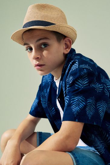 Navy trilby hat clearance