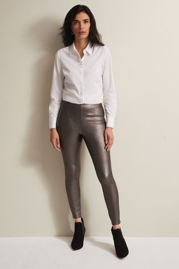 Buy Phase Eight Grey Amina Faux Leather Jeggings from Next Australia