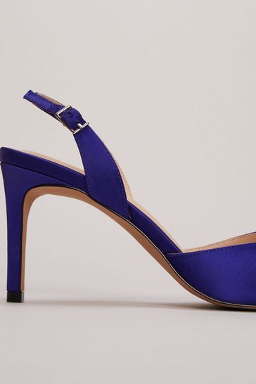 Navy blue satin heels hotsell