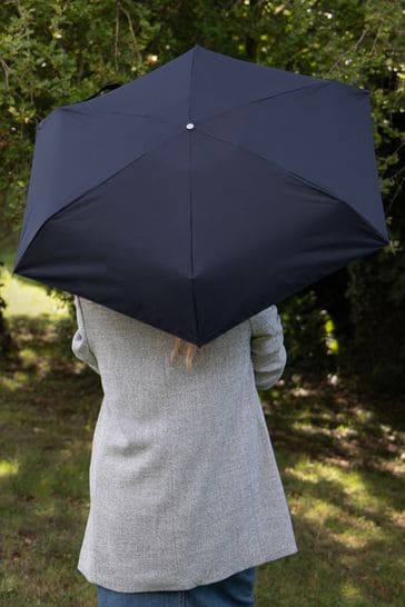 Totes Navy Blue Eco Xtra Strong Mini Plain Umbrella