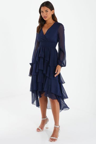 Quiz navy sales midi dress
