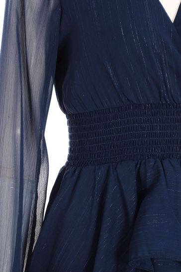 Midnight blue top chiffon dress