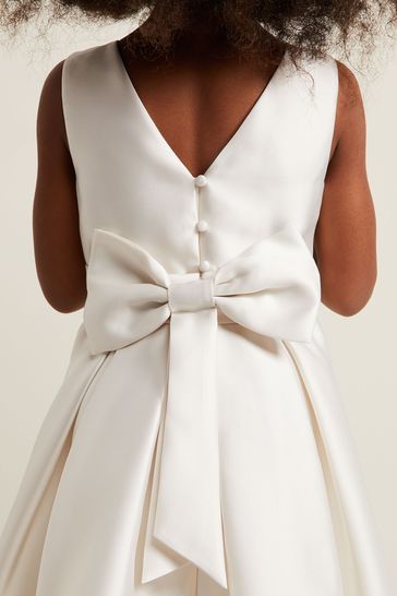 Satin fit best sale and flare dress