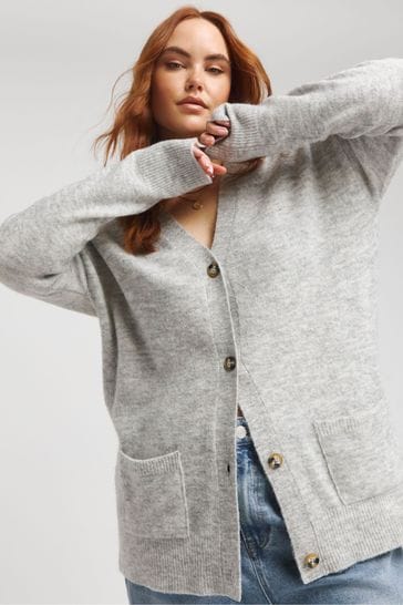 Grey online boyfriend cardigan