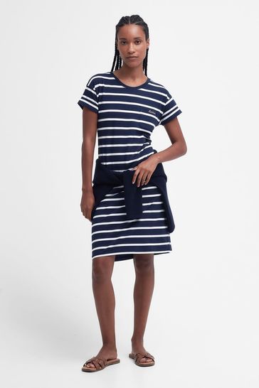 Buy Barbour Navy White Otterburn Stripe Dress from Next United