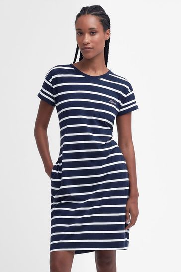 Buy Barbour Navy White Otterburn Stripe Dress from Next United