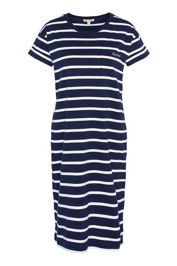 Navy and shop white dress