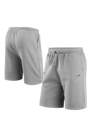 adidas Grey NFL Miami Dolphins Primary Logo Graphic Fleece Shorts
