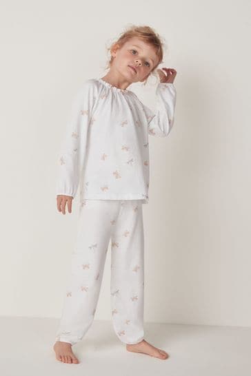 The White Company Organic Cotton Butterfly And Dragonfly Print White Pyjamas