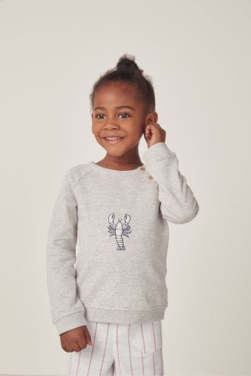 The White Company Grey Cotton Lobster Sweatshirt