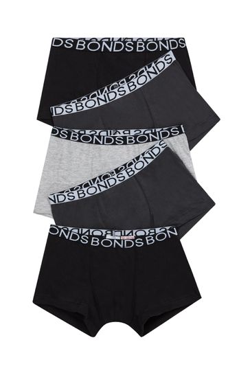 Bonds Solid Colour Black Trunks 5 Pack