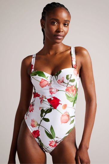 Ted Baker Laranaa White Cupped Swimsuit