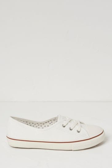 FatFace White Ballet Trainers