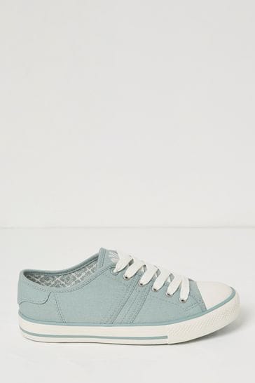 FatFace Green Raya Canvas Lace Up Trainers