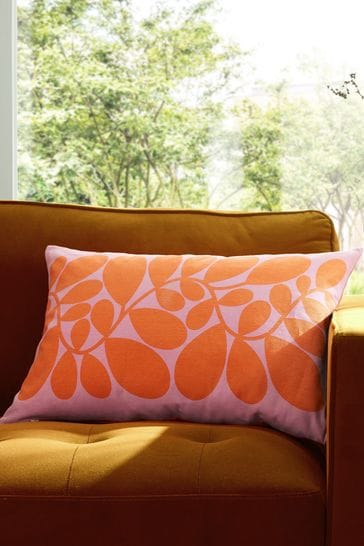 Orla Kiely Tomato Pink Sycarmore Stripe Feather Filled Cushion