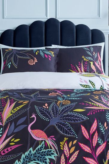 Sara Miller Midnight Set Of 2 Botanic Paradise Pillowcases