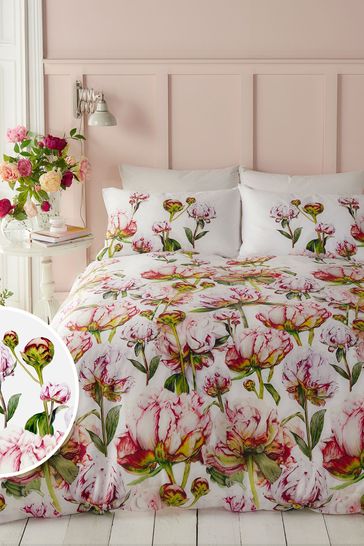 Voyage Fuchsia Heligan Floral Duvet Cover And Pillowcase Set