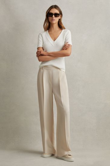 Ladies cream trousers size 14 best sale