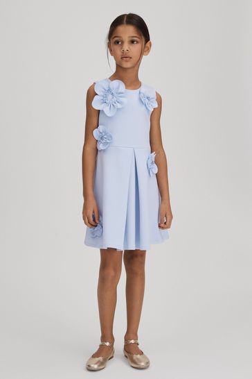 Buy Reiss Lilac Posy Senior Pleated Flower Scuba Dress from Next