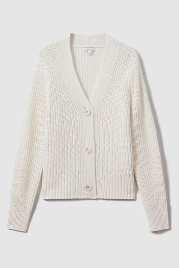 Buy Reiss Ariana Cotton Linen Blend Knitted Cardigan from Next Bahrain