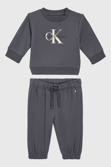 Buy Calvin Klein Grey Monogram Sweatshirt Set from Next USA