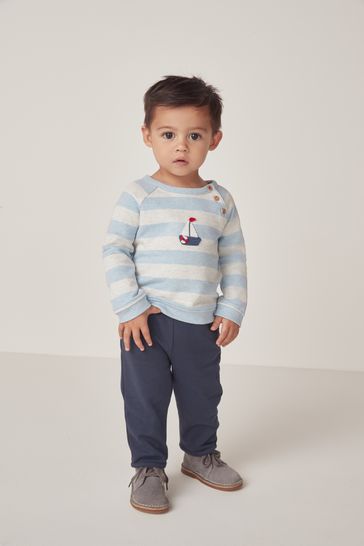 Buy The White Company Blue Organic Cotton Sailboat Sweatshirt