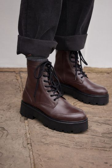 Lace up boots chunky outlet
