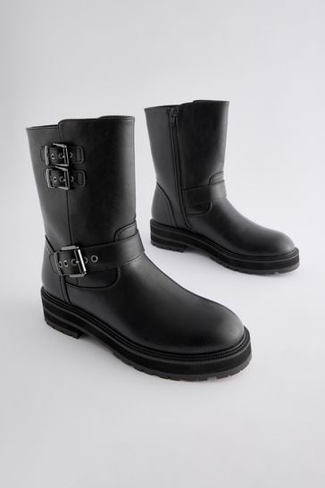Biker ankle boots with buckles shop