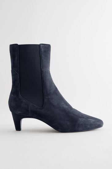 Buy Navy Blue Suede Forever Comfort Heeled Chelsea Ankle Boots from Next Bahrain