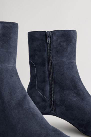 Buy Navy Blue Suede Forever Comfort Heeled Chelsea Ankle Boots from Next Bahrain