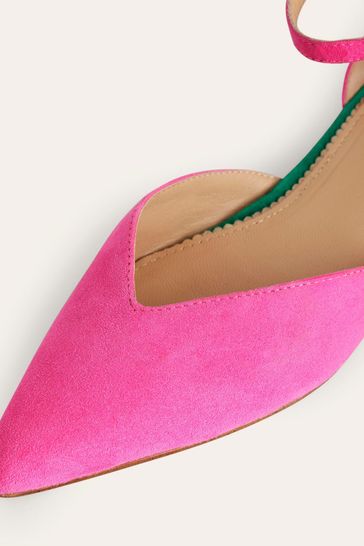 Pink flats top with ankle strap