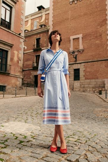 Buy Boden Blue Kate Chambray Shirt Dress from Next Luxembourg