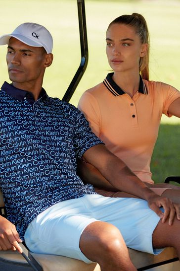 Buy Calvin Klein Golf Blue Print Polo Shirt from Next Netherlands