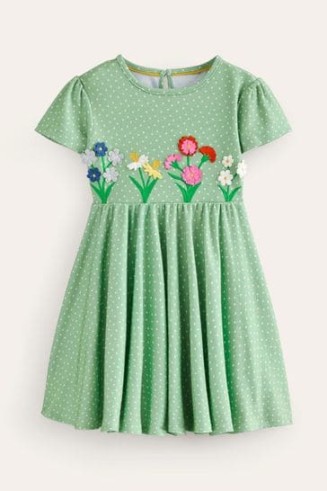 Boden Green Flutter Twirly Dress