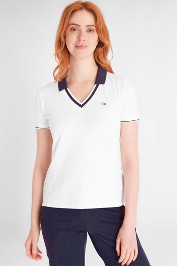 Calvin Klein Golf Delaware White Polo Shirt