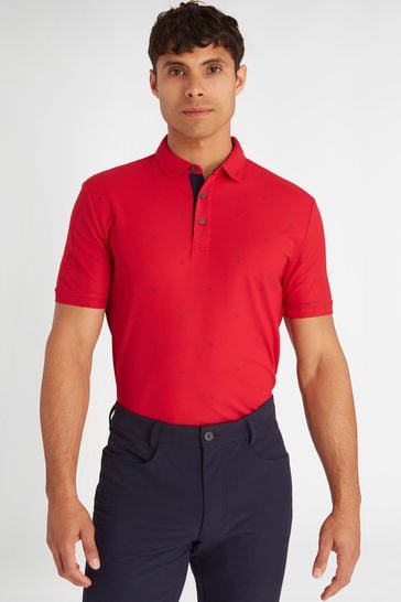 Calvin Klein Golf Red Monogram Polo Shirt