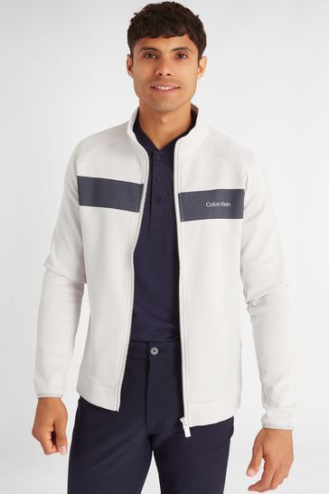 Buy Calvin Klein Golf White Parkbury Full Zip Base Layer from Next