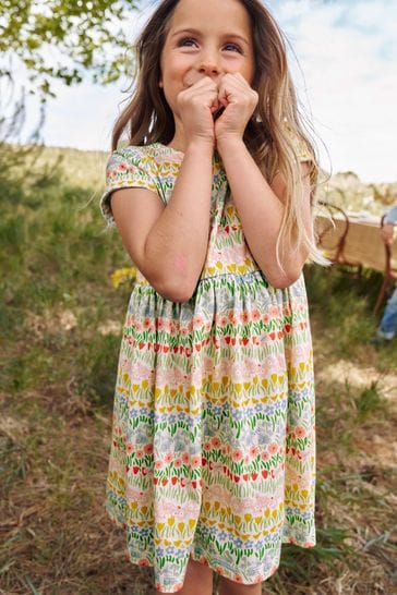 Boden Light Yellow Short-sleeved Fun Jersey Dress