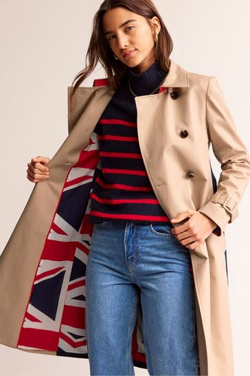 Buy Boden Natural 100 Cotton Colour Block Trench Coat from Next Denmark