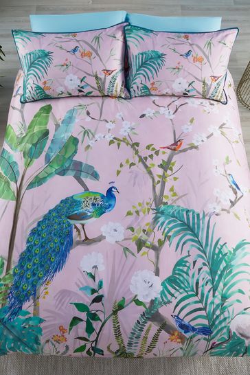 Buy Soiree Peacock Jungle 200 Thread Count Duvet Cover Set from