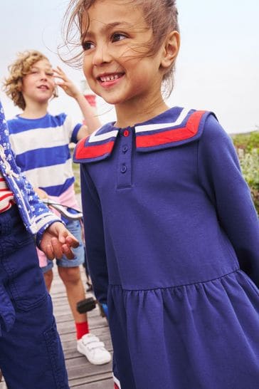 Boden Blue Sailor Sweatshirt Dress